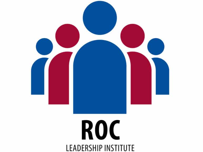 Red and Blue Logo with the text "ROC Leadership Institute" in black.