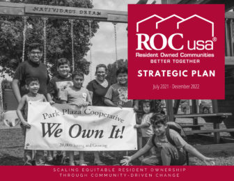 Cover page of strategic page, shows ROC residents holding banner that reads We Own It!